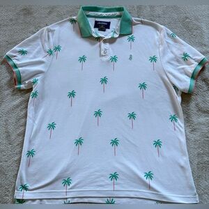 Chubbies White Polo with Green Palm Print (XL)